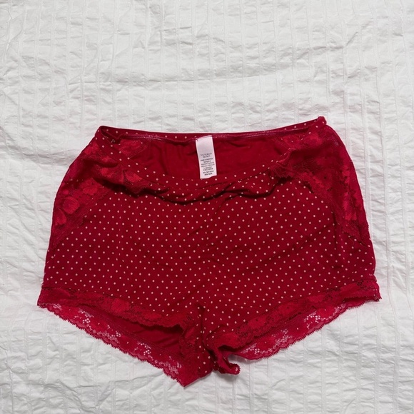 Victoria’s Secret Red Polka Dot Lace Modal Shorts | Size XS - Picture 1 of 2